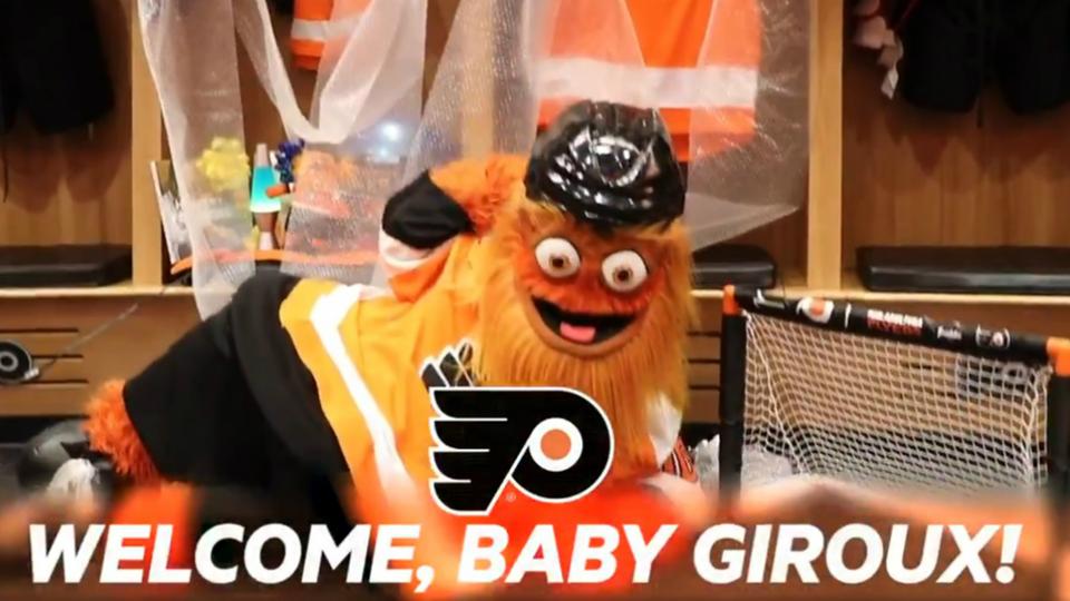 Giroux hilser sit første barn